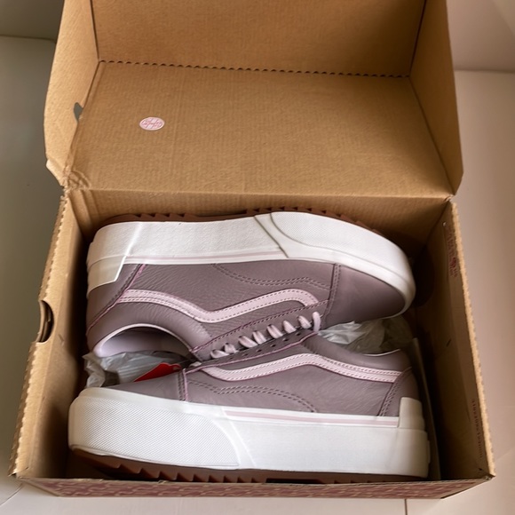 Vans Old Skool Stacked platform (Tumbled Lthr) Prpdv/trwht - Picture 9 of 9